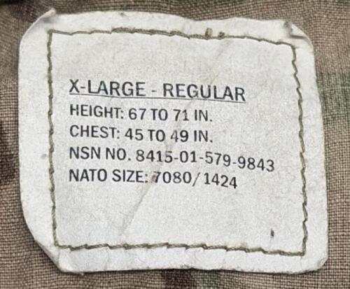 Army ACU Jacket OCP Multicam X-Large Regular, Velcro Cuffs - 4