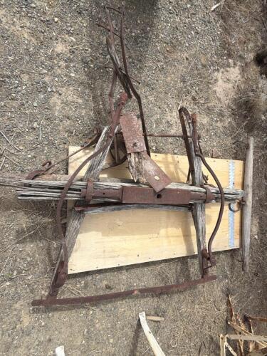 Antique Single-Bottom Horse-Drawn Walking Plow, 84" Frame