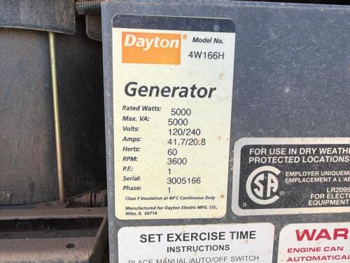 Dayton 4W166H 5kW Standby Generator, 120/240V - 11