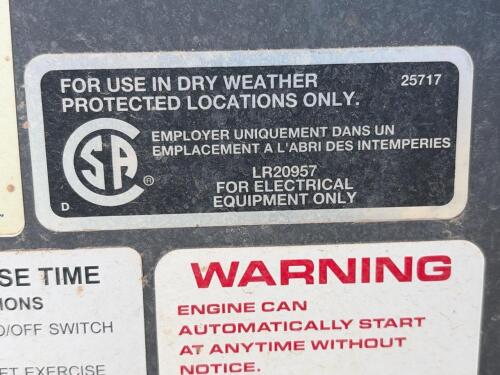 Dayton 4W166H 5kW Standby Generator, 120/240V - 12