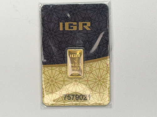 IGR 1 Gram Gold Bar 999.9 Fine Sealed with Assay Certificate