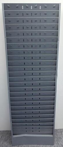 40-Slot Steel Time Card Rack Wall Mount, Grey