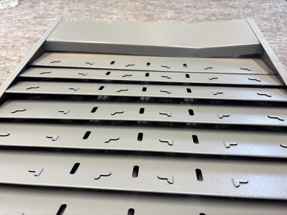 40-Slot Steel Time Card Rack Wall Mount, Grey