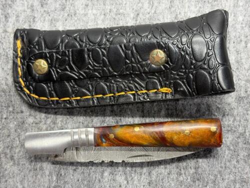 Custom Hunting Folding Style Knife, Damascus Steel Blade! - 2