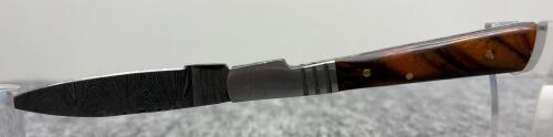 Custom Hunting Folding Style Knife, Damascus Steel Blade! - 8