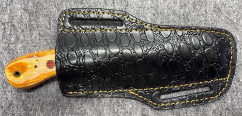 Custom Cleaver-Style Knife, Forged Snakeskin Pattern Textured Blade! - 3