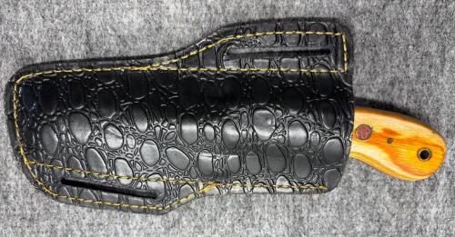 Custom Cleaver-Style Knife, Forged Snakeskin Pattern Textured Blade! - 4