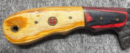 Custom Cleaver-Style Knife, Forged Snakeskin Pattern Textured Blade! - 8