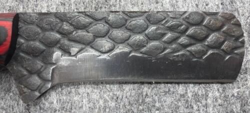 Custom Cleaver-Style Knife, Forged Snakeskin Pattern Textured Blade! - 9