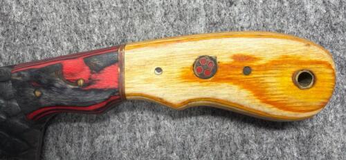Custom Cleaver-Style Knife, Forged Snakeskin Pattern Textured Blade! - 10