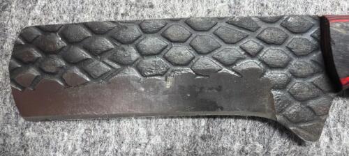 Custom Cleaver-Style Knife, Forged Snakeskin Pattern Textured Blade! - 11