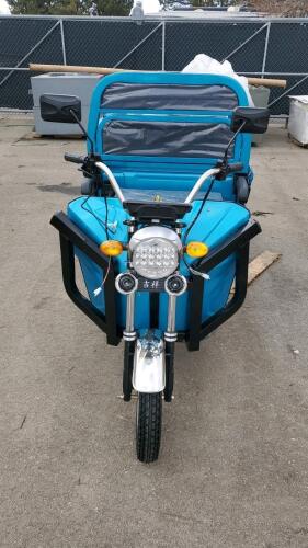 Blue Electric Cargo Tricycle Manual Hydraulic Dump Bed, ***Assembly Required*** - 3