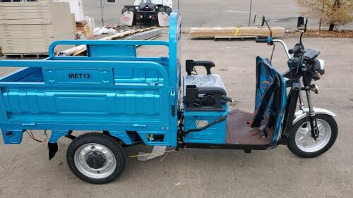Blue Electric Cargo Tricycle Manual Hydraulic Dump Bed, ***Assembly Required*** - 4