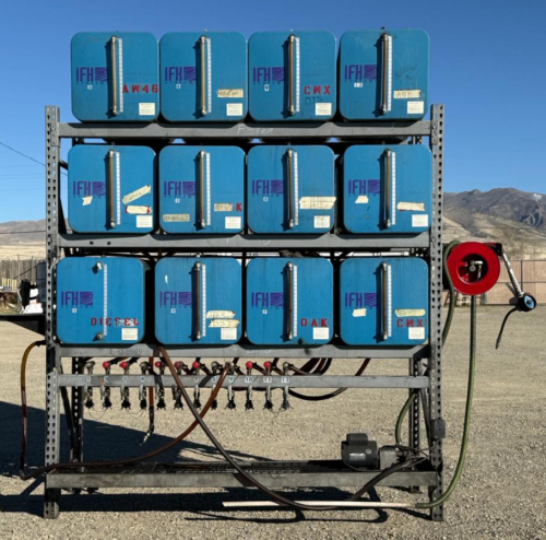 12-Tank Bulk Fluid/Oil Dispensing Rack, 780 gal Capacity!