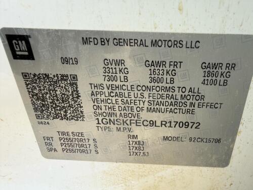 2020 CHEVROLET TAHOE, 4X4, Service Vehicle ***Coolant in oil*** - 16