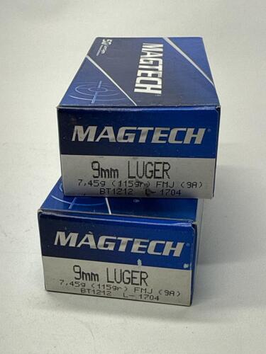 Magtech 9mm Luger 115gr FMJ, 100 Rounds, 2 Boxes, Brass Case! - 2