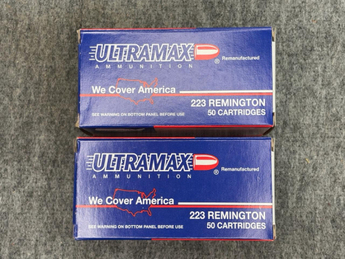 (2) Boxes Ultramax .223 Remington 55gr FMJ Remanufactured Ammunition