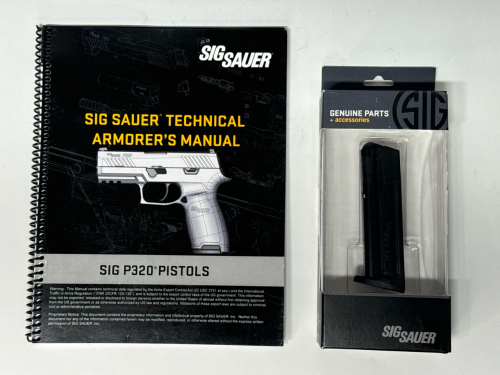 SIG SAUER P320 9mm 17-Round Magazine with 2021 P320 Technical Armorer's Manual