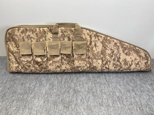 Fieldline Tactical 42" Rifle Case Desert Digital Camo, 5 Mag Pockets, Padded, Lockable Zipper
