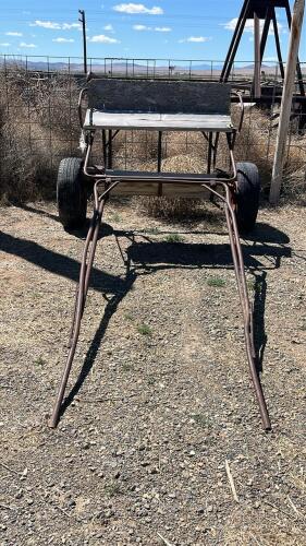 Full size horse buggy two wheel cart with full size horse harness - 2