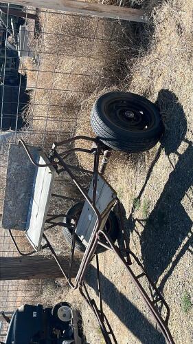 Full size horse buggy two wheel cart with full size horse harness - 3