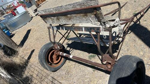 Full size horse buggy two wheel cart with full size horse harness - 4