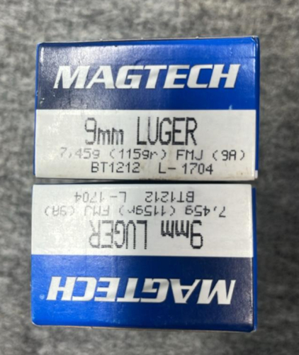 (2) Boxes Of (50) Magtech 9mm Luger Ammunition