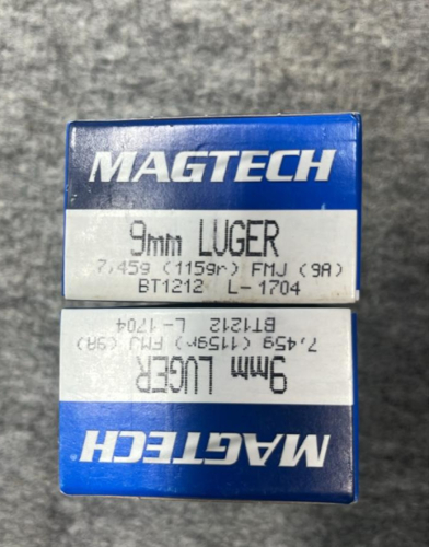(2) Boxes Of (50) Magtech 9mm Luger FMJ 115gr Ammunition
