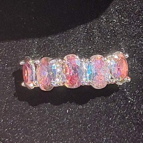 Mystic Rainbow Topaz 5-Stone Ring, Size 9