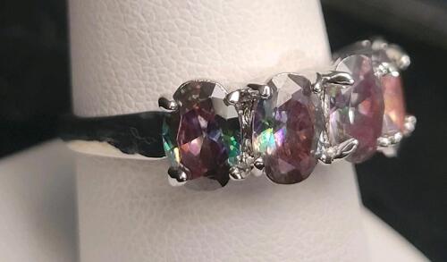 Mystic Rainbow Topaz 5-Stone Ring, Size 9 - 3