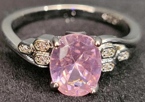 Pink Kunzite Faceted Oval Cut .925 Ring, Size 8 - 3
