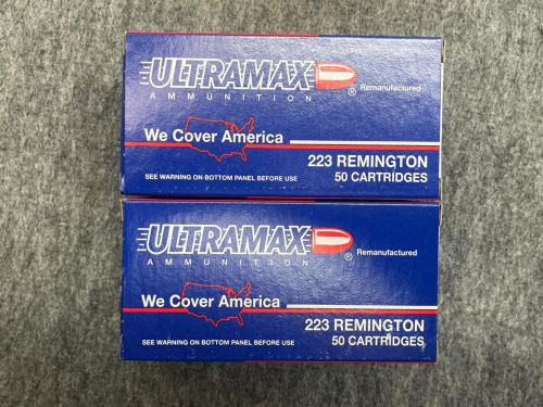 (2) Boxes Of .223 Remington Ultramax Amo Cartridges - 100 Total - 2