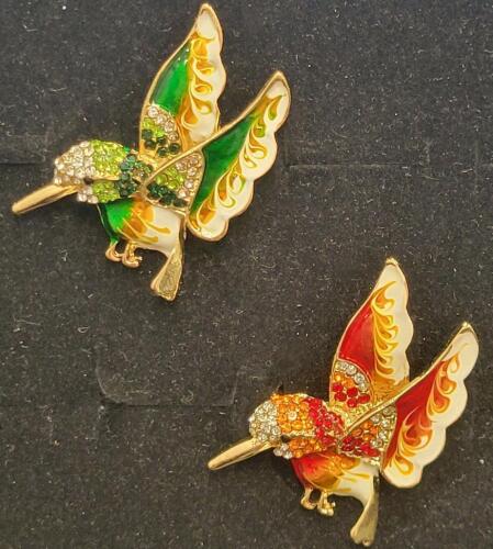 Pair of Beautiful Hummingbird Pins