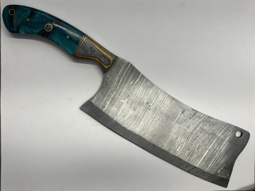 Custom Damascus Cleaver Styler Knife