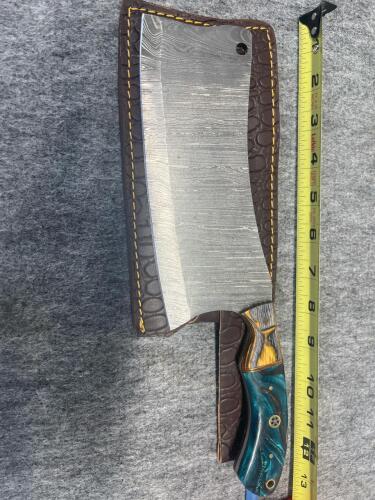 Custom Damascus Cleaver Styler Knife - 3