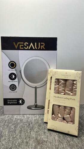 New Unopened Amazon Overstock Beauty Rollers and Mirror