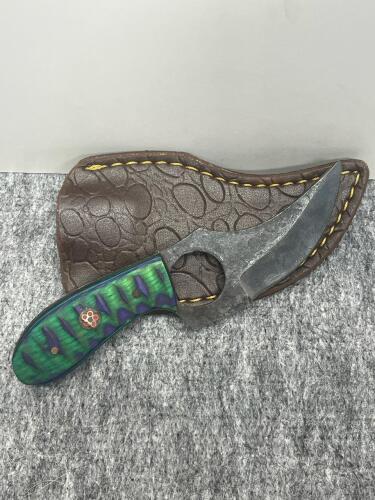 Custom Fixed Blade Knife, Multi-Color Layered Handle, Leather Sheath - 3