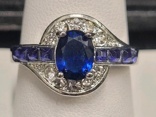 9-Stone Blue Sapphire Ring, Size 9&frac12;