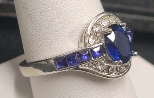 9-Stone Blue Sapphire Ring, Size 9&frac12; - 2