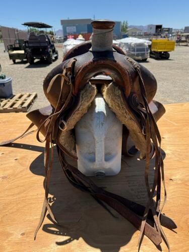 Buckaroo Dark Brown Heiser triple H Saddle - 2