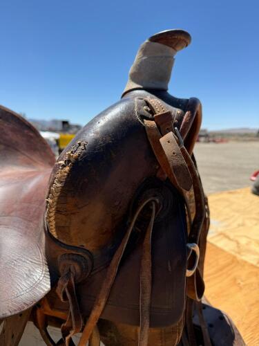 Buckaroo Dark Brown Heiser triple H Saddle - 5