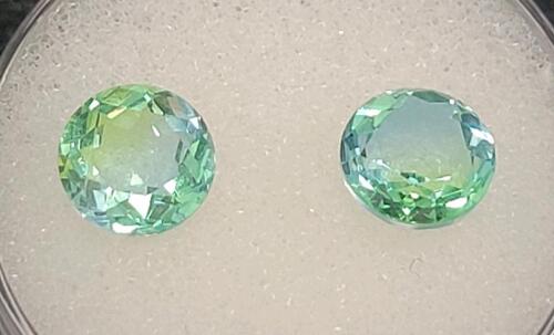 2.20ct Pair of 2 Natural Green Tourmaline Beautiful Faceted Gemstones