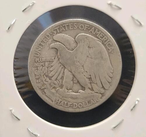 1923-S Walking Liberty Half Dollar, San Francisco Mint, 90% Silver, Circulated - 2