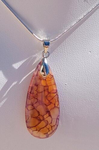 17.75ct Fire Dragon Vein Gemstone Necklace on .925 Chain - 3