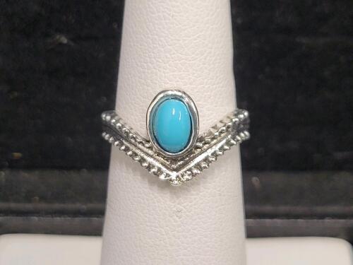 (5) Turquoise Fashion Rings, Sizes 4-7 - 4