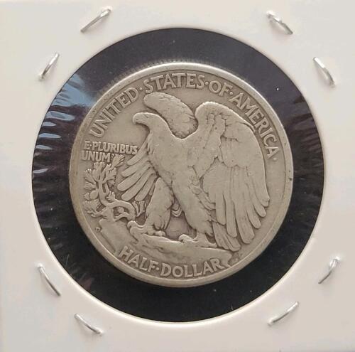 1944-D Walking Liberty Half Dollar, 90% Silver, Denver Mint, Circulated, Adolph Weinman Design - 2