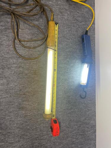 (2) Fluorescent Work Lights - Hanging & Hand Held, Both Corded - 2