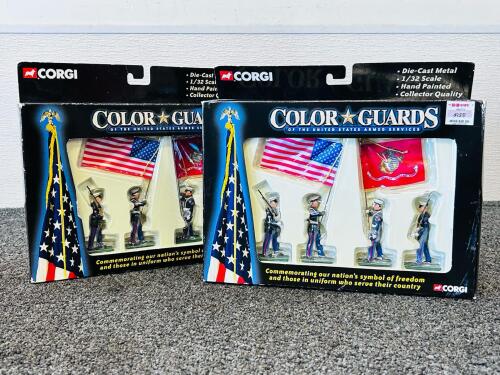 Corgi US56205 1/32 Scale USMC Color Guard Die-Cast Figurine Set with Flags