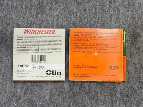Winchester W209 and Remington No. 57 Shotgun Shell Primers, Partial Boxes, Made in USA - 2