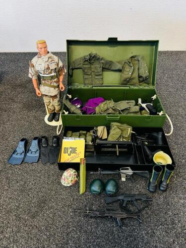 GI Joe Classic Collection U.S. Marines "Lewis" Figure with Footlocker, Uniforms, Weapons, Gear
